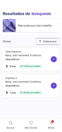 Captura: lista de ofertas